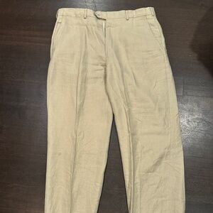 Ermenegildo Zegna 100% Linen Cream Colored Pants